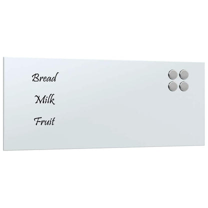 Wall-mounted Magnetic Board White 19.7"x7.9" Tempered Glass