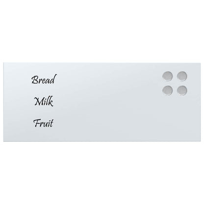 Wall-mounted Magnetic Board White 19.7"x7.9" Tempered Glass