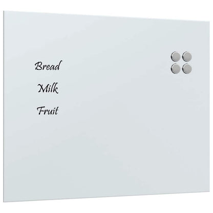 Wall-mounted Magnetic Board White 19.7"x15.7" Tempered Glass