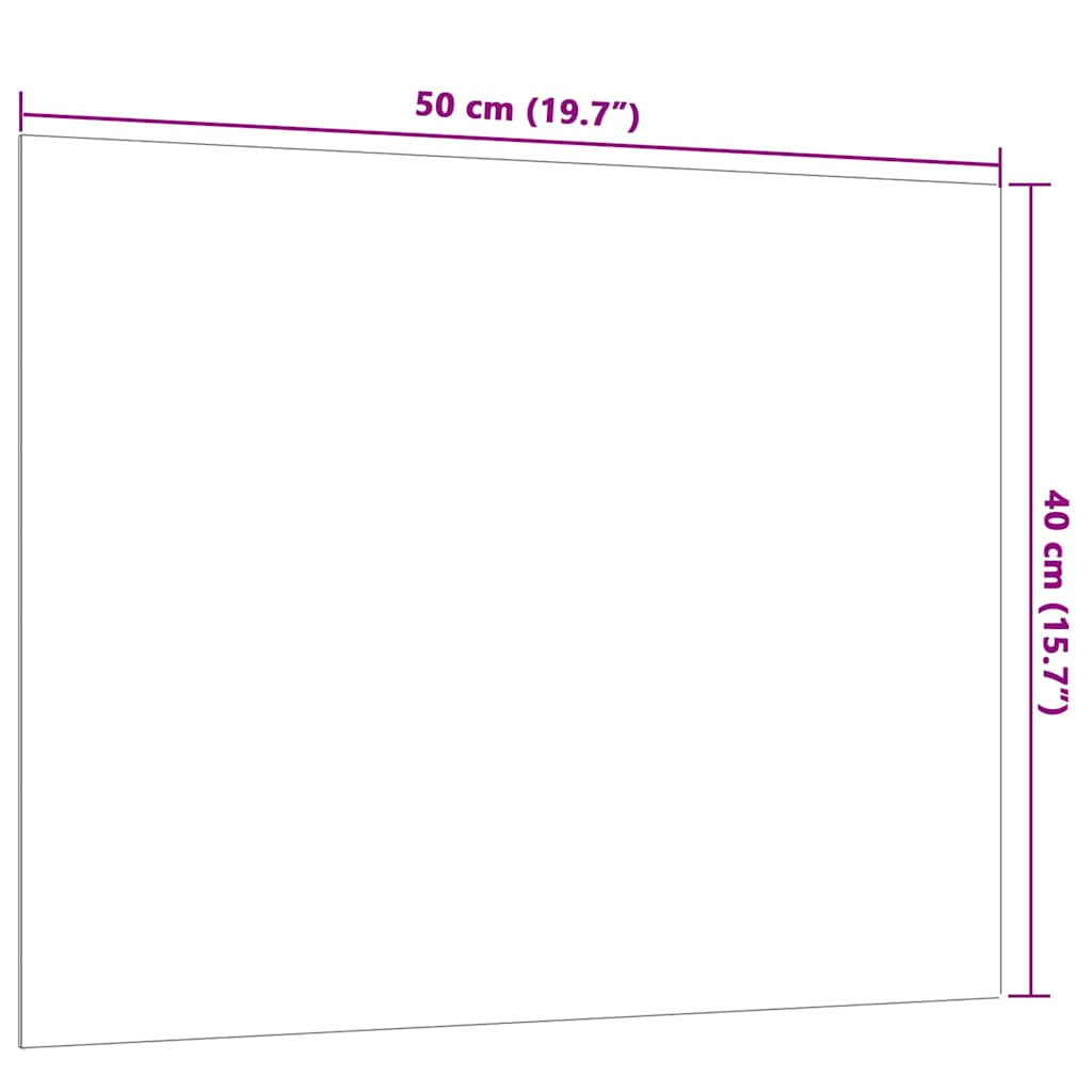 Wall-mounted Magnetic Board White 19.7"x15.7" Tempered Glass