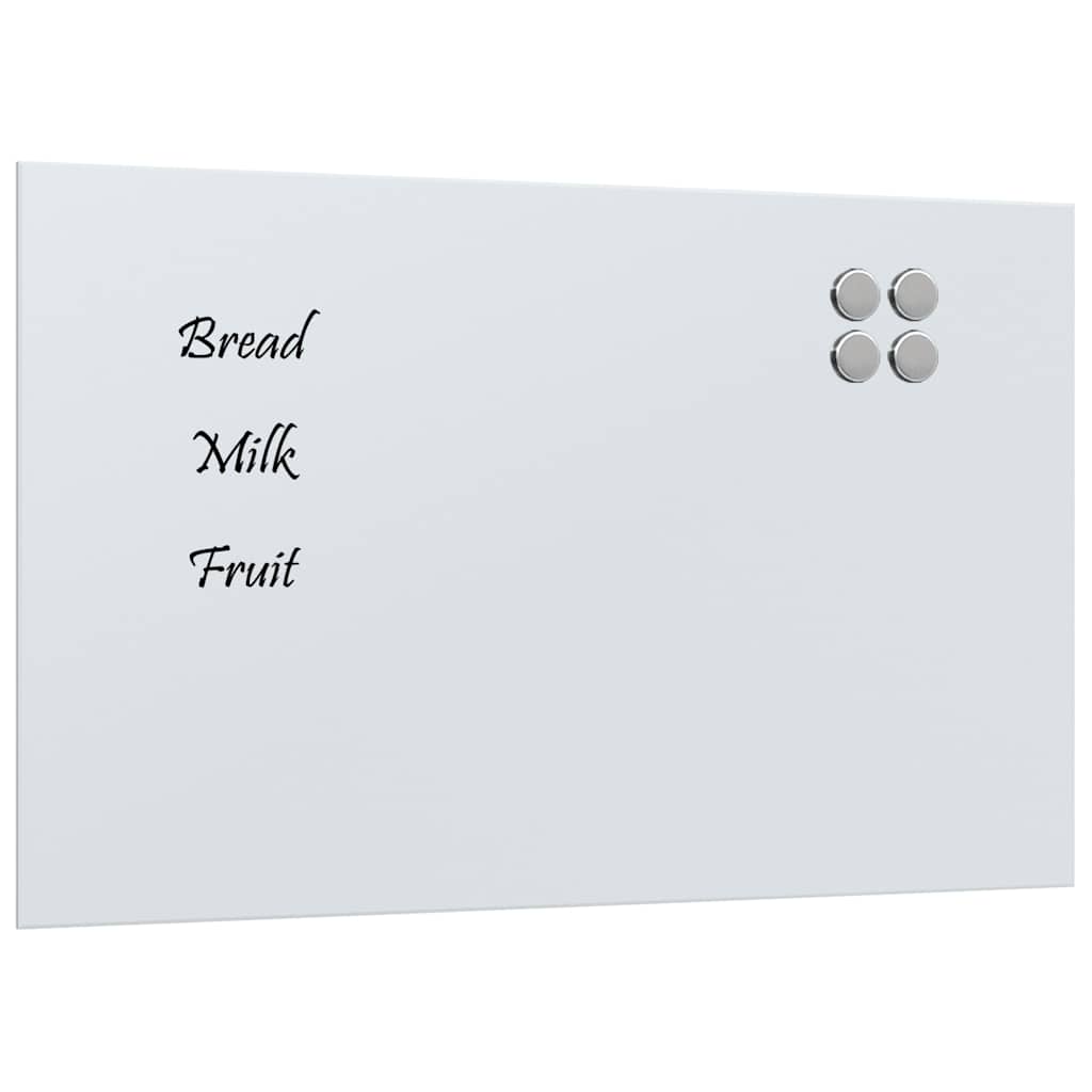 Wall-mounted Magnetic Board White 31.5"x19.7" Tempered Glass