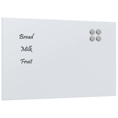 Wall-mounted Magnetic Board White 31.5"x19.7" Tempered Glass