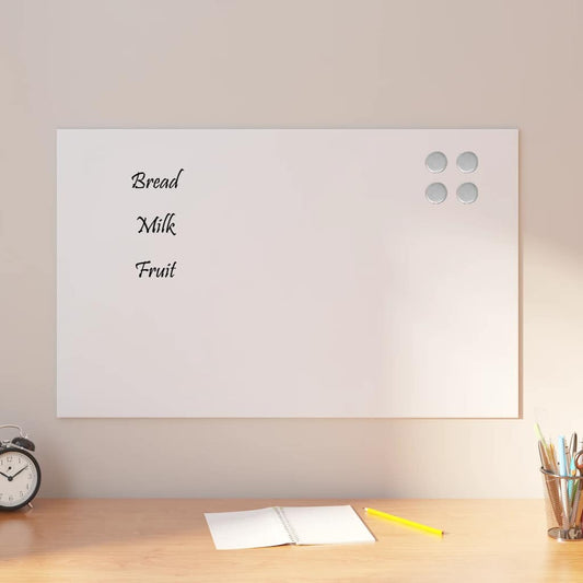 Wall-mounted Magnetic Board White 31.5"x19.7" Tempered Glass