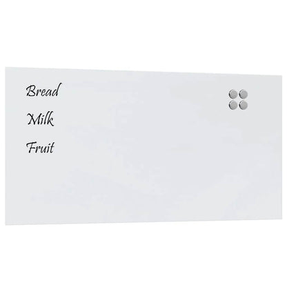 Wall-mounted Magnetic Board White 39.4"x19.7" Tempered Glass