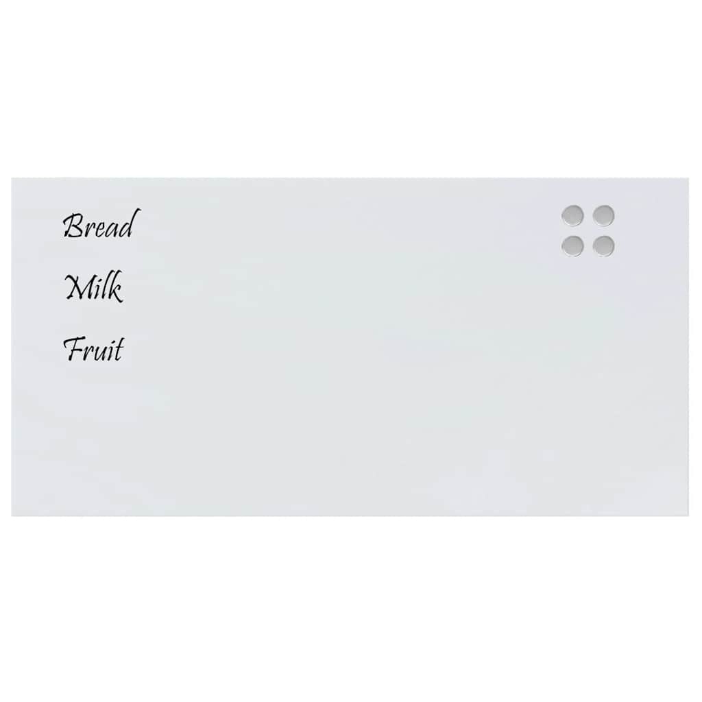 Wall-mounted Magnetic Board White 39.4"x19.7" Tempered Glass