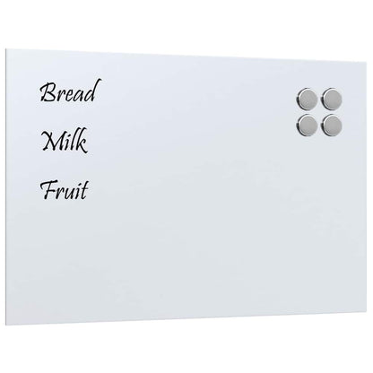 Wall-mounted Magnetic Board White 23.6"x15.7" Tempered Glass