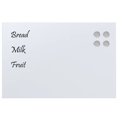 Wall-mounted Magnetic Board White 23.6"x15.7" Tempered Glass