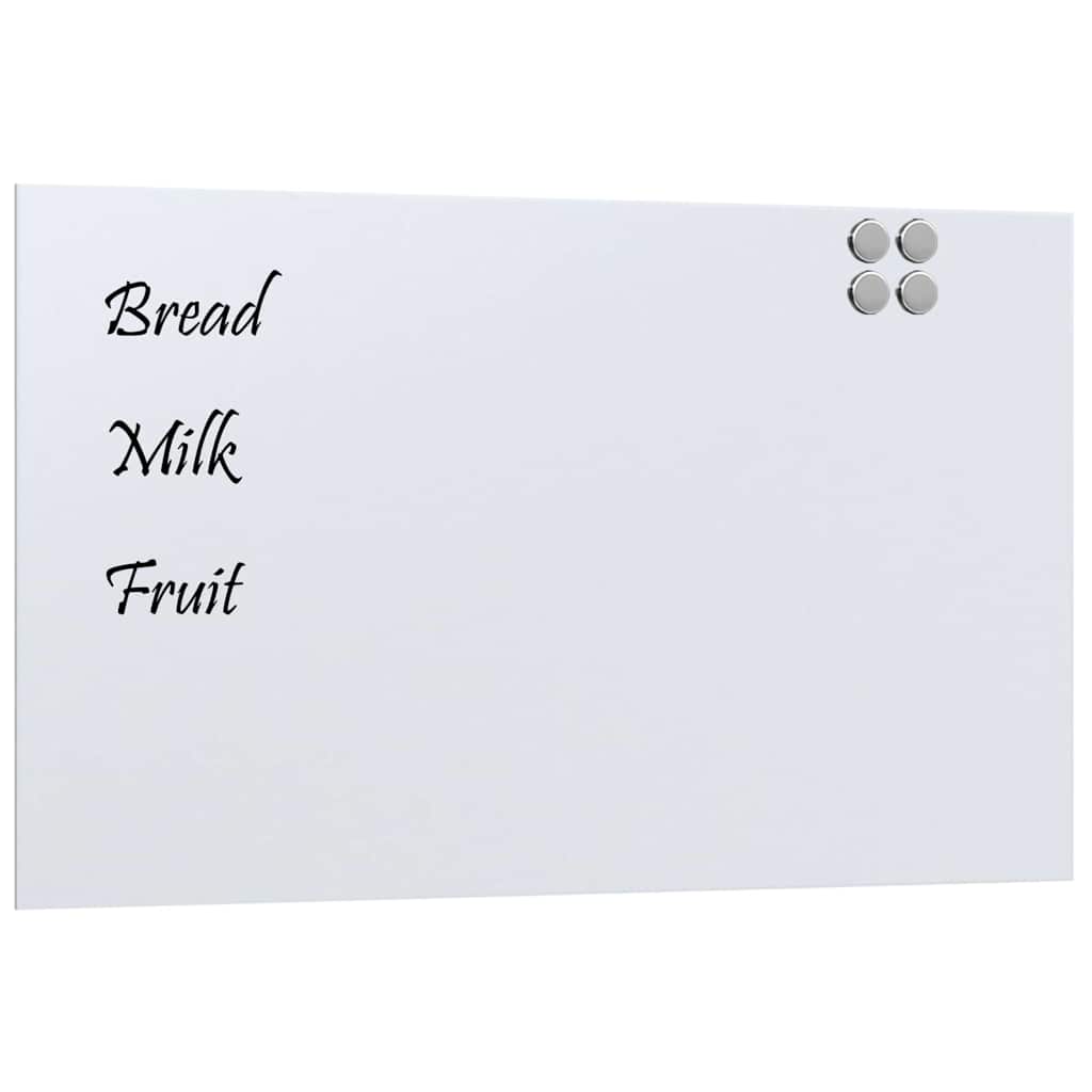 Wall-mounted Magnetic Board White 39.4"x23.6" Tempered Glass