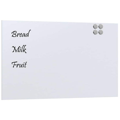 Wall-mounted Magnetic Board White 39.4"x23.6" Tempered Glass
