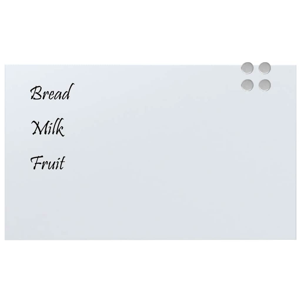 Wall-mounted Magnetic Board White 39.4"x23.6" Tempered Glass