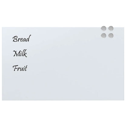 Wall-mounted Magnetic Board White 39.4"x23.6" Tempered Glass
