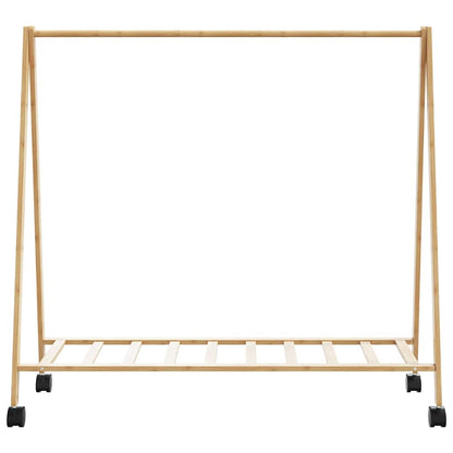Clothes Rack with Shelves and Wheels 41.7"x13.4"x41.9" Bamboo