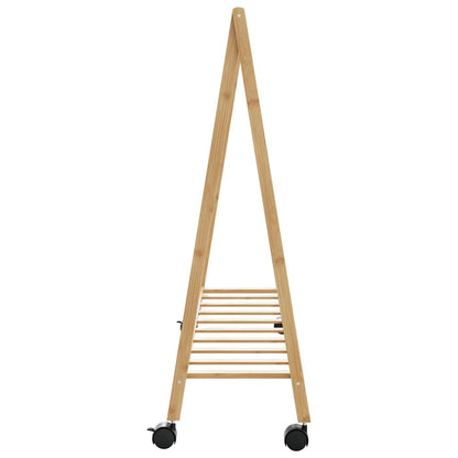 Clothes Rack with Shelves and Wheels 41.7"x13.4"x41.9" Bamboo