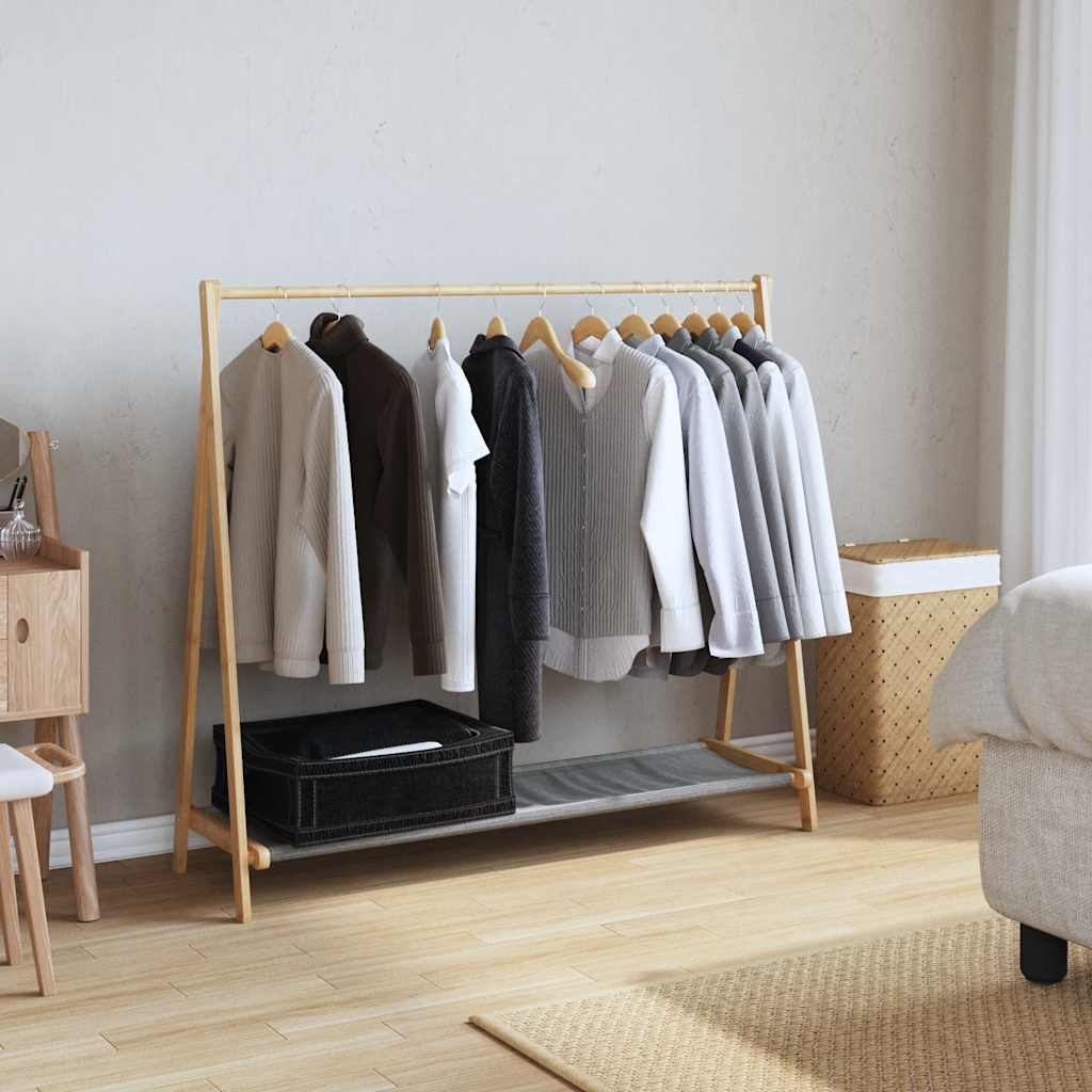 Clothes Rack Natural Bamboo Varnished Bamboo, Fabric Medium