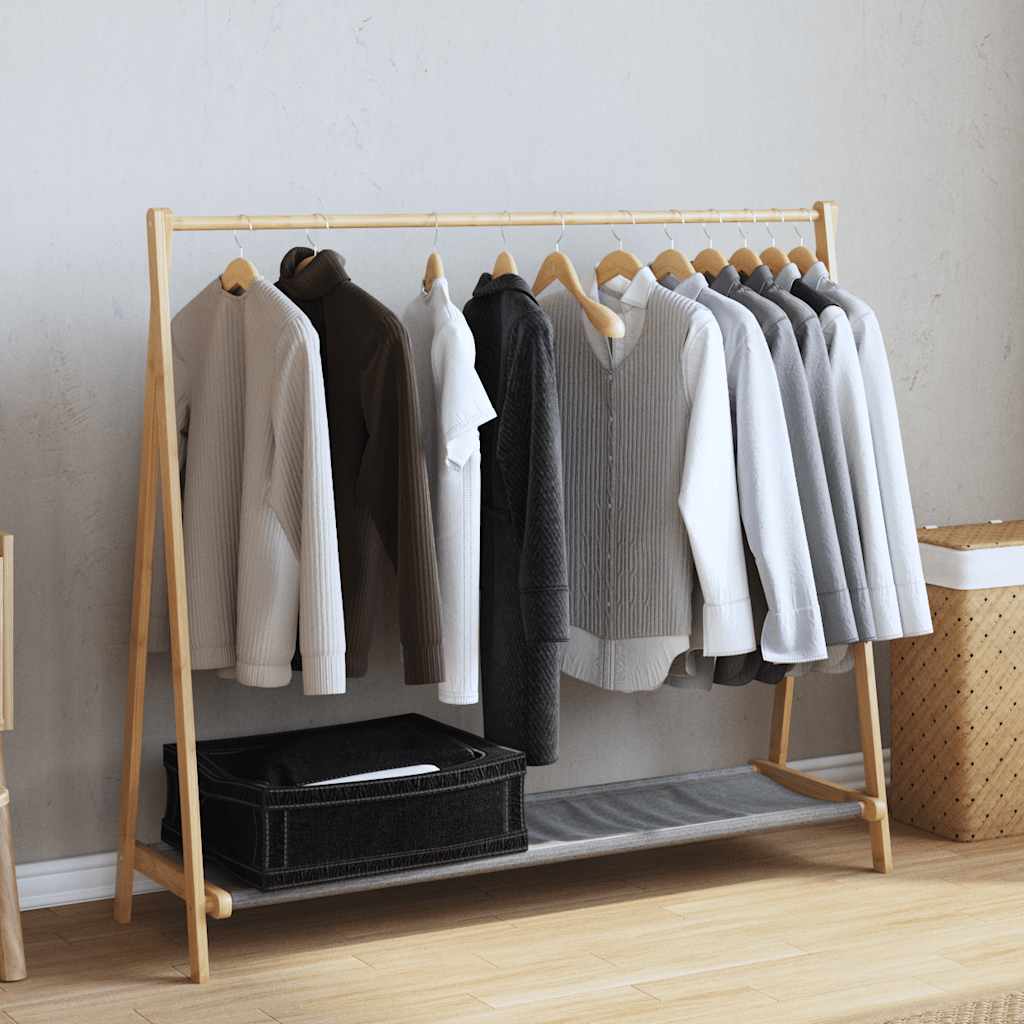Clothes Rack Natural Bamboo Varnished Bamboo, Fabric Medium