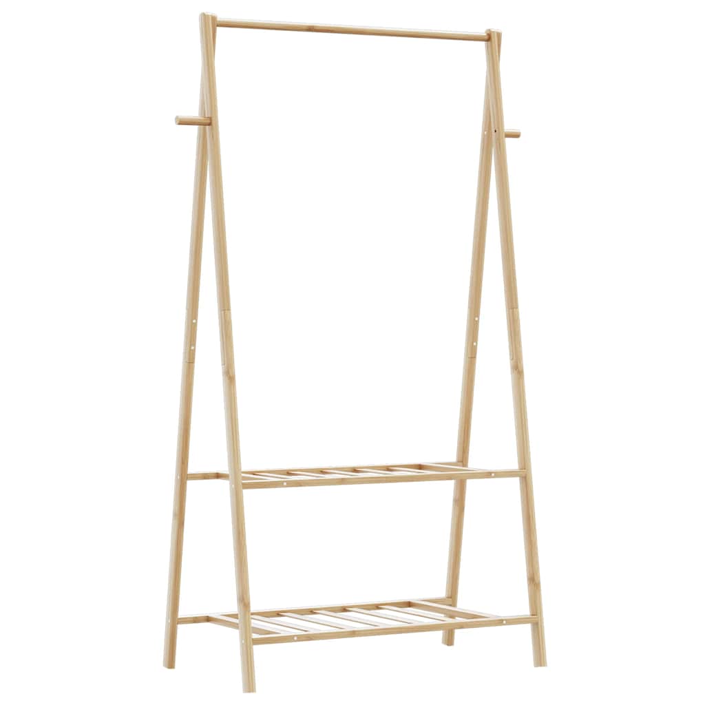 Clothes Rack with Shelves 37.8"x17.9"x59.3" Bamboo
