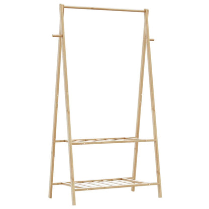 Clothes Rack with Shelves 37.8"x17.9"x59.3" Bamboo