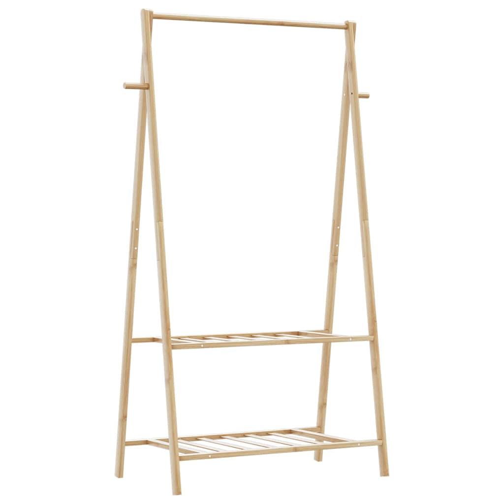 Clothes Rack with Shelves 37.8"x17.9"x59.3" Bamboo