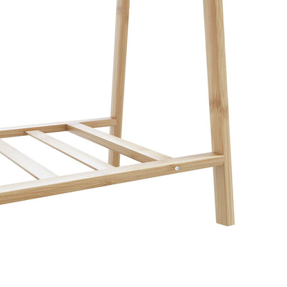 Clothes Rack with Shelves 37.8"x17.9"x59.3" Bamboo