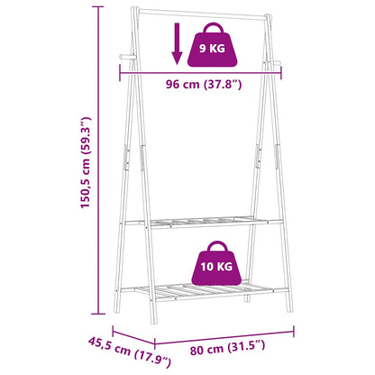 Clothes Rack with Shelves 37.8"x17.9"x59.3" Bamboo