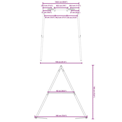 Swing Frame Set of 2 Blue and dark green Painted steel Standard