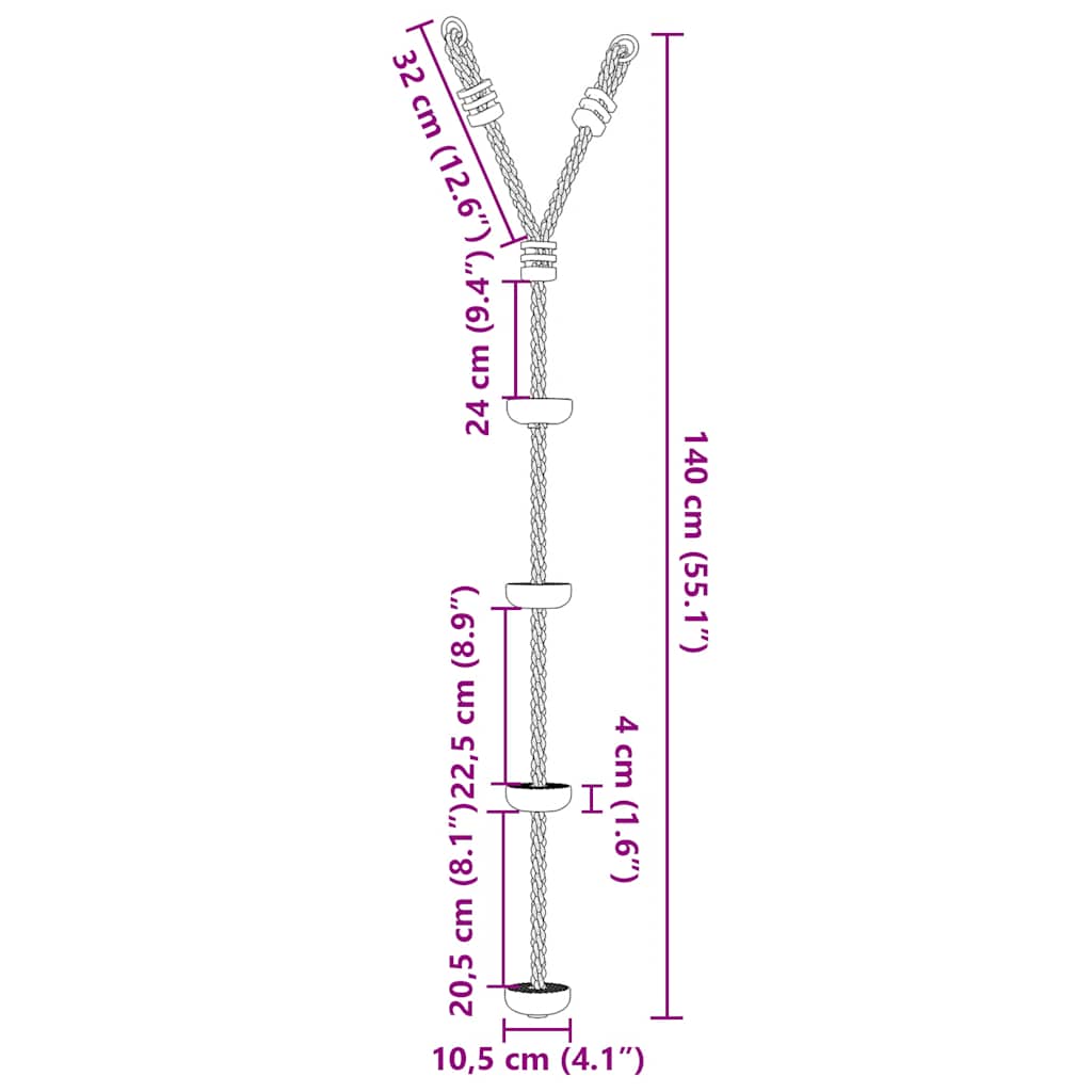 Disc Rope Swing Multicolour Polyethylene (PE) Medium