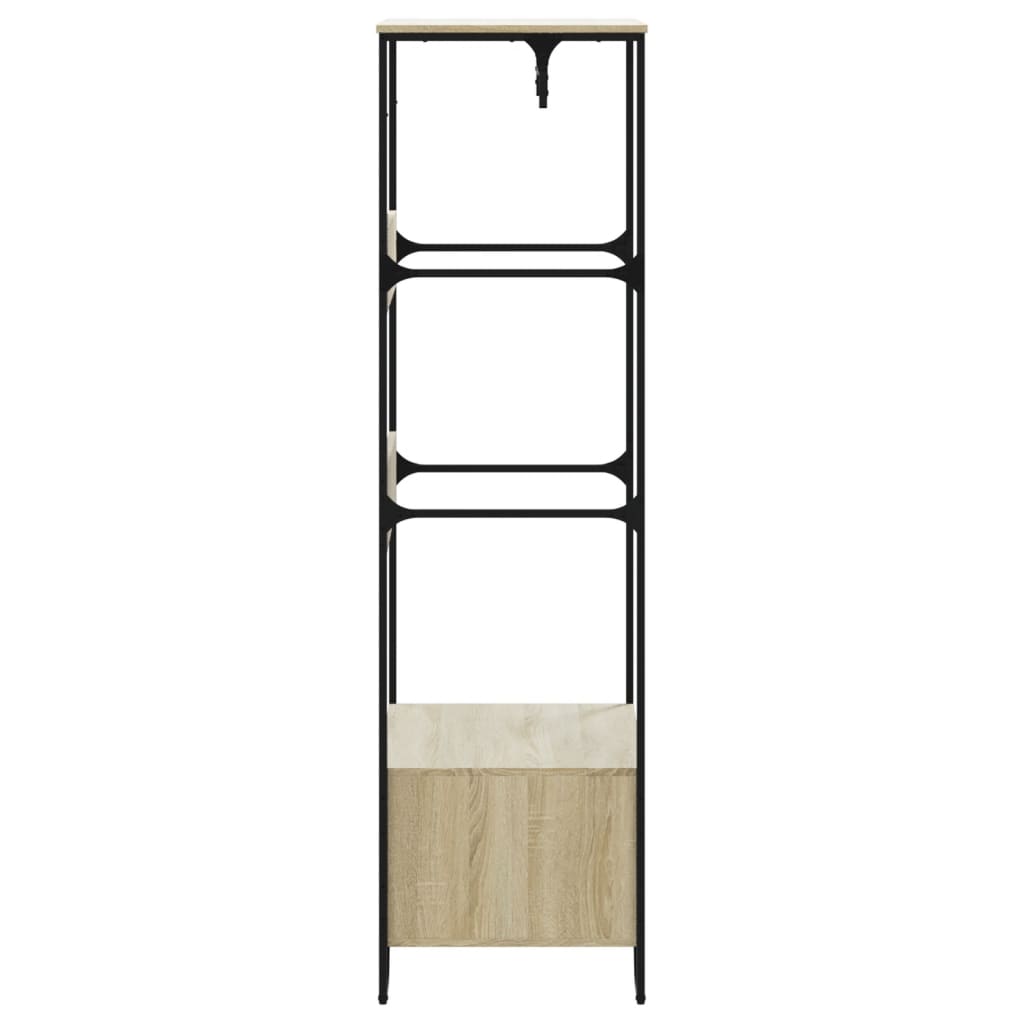 Wardrobe Sonoma Oak Engineered Wood, Metal Compact Wardrobe