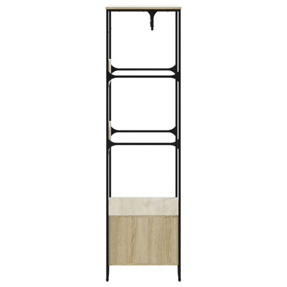 Wardrobe Sonoma Oak Engineered Wood, Metal Compact Wardrobe