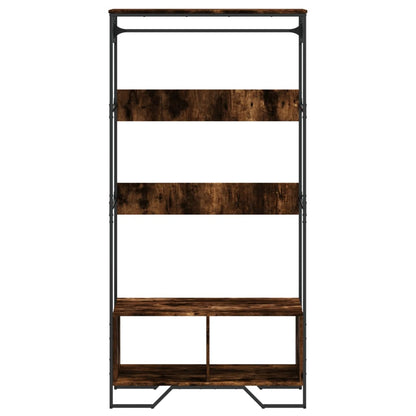 Wardrobe Smoked Oak Engineered Wood, Metal 35.4x19.7x70.9 in