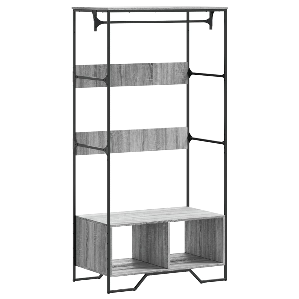 Wardrobe Grey Sonoma Engineered wood, Metal 35.4x19.7x70.9 in