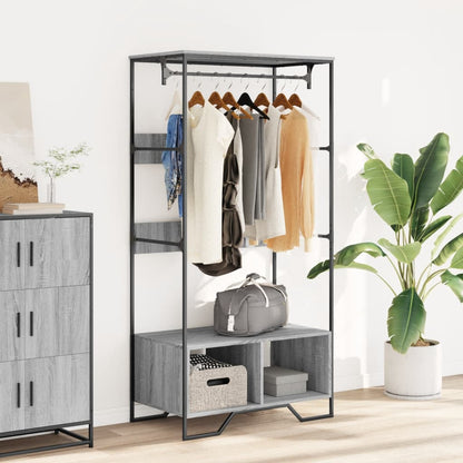 Wardrobe Grey Sonoma Engineered wood, Metal 35.4x19.7x70.9 in