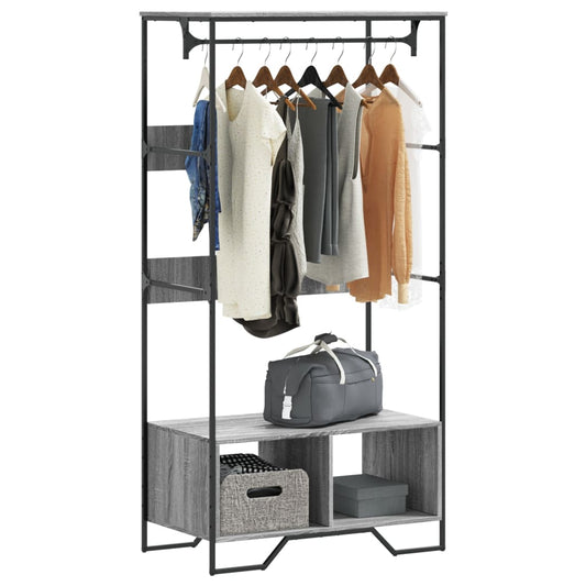 Wardrobe Grey Sonoma Engineered wood, Metal 35.4x19.7x70.9 in