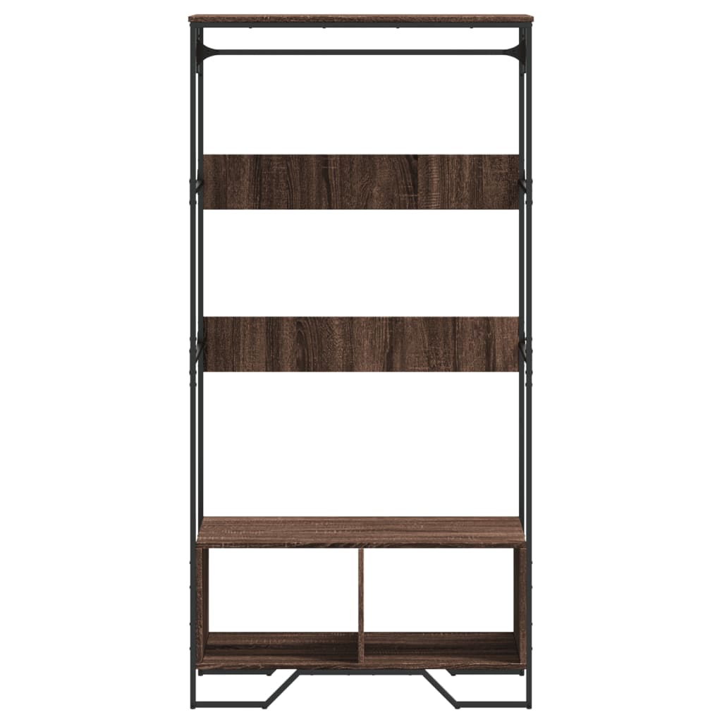 Wardrobe Brown Oak Engineered Wood, Metal 35.4x19.7x70.9 in