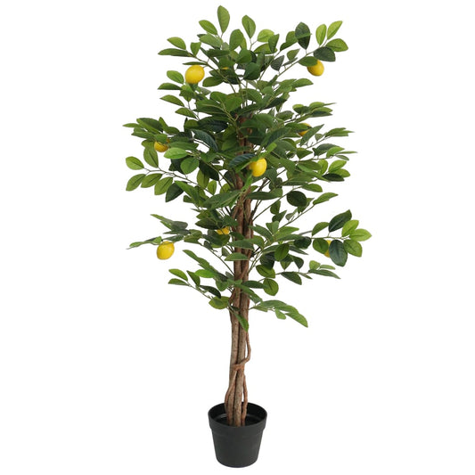 Artificial Lemon Tree Green Polypropylene, Eucalyptus wood, Foam