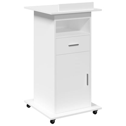 Lectern White Engineered wood Medium Tiltable Lectern