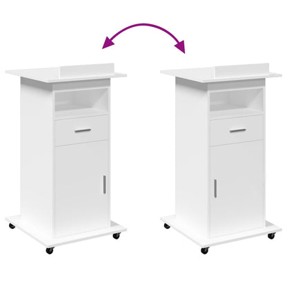 Lectern White Engineered wood Medium Tiltable Lectern