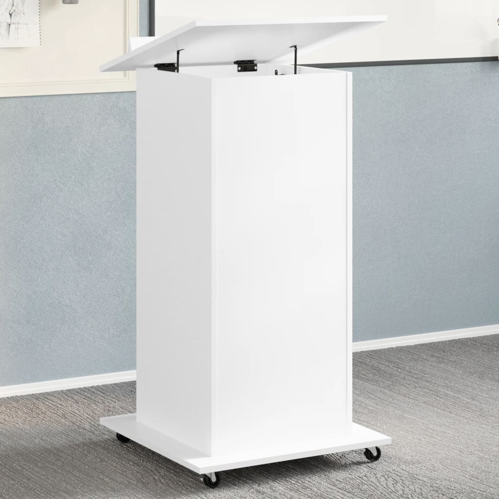 Lectern White Engineered wood Medium Tiltable Lectern