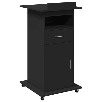 Lectern Black Engineered Wood Medium Tiltable Lectern