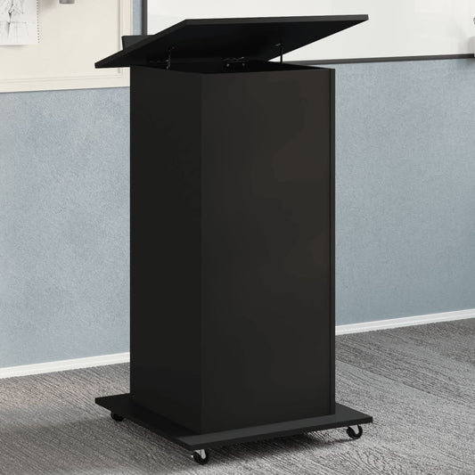 Lectern Black Engineered Wood Medium Tiltable Lectern