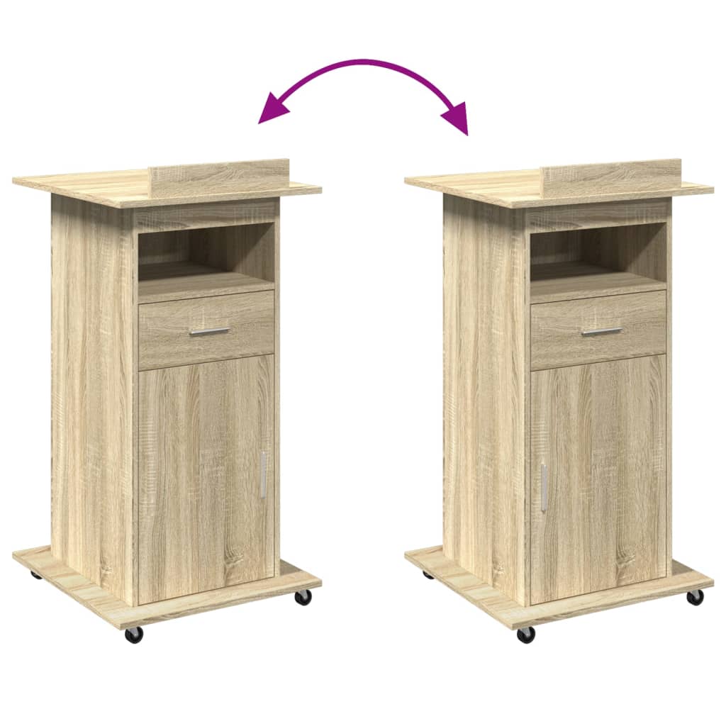 Lectern Sonoma oak Engineered wood Medium Lectern Rectangular