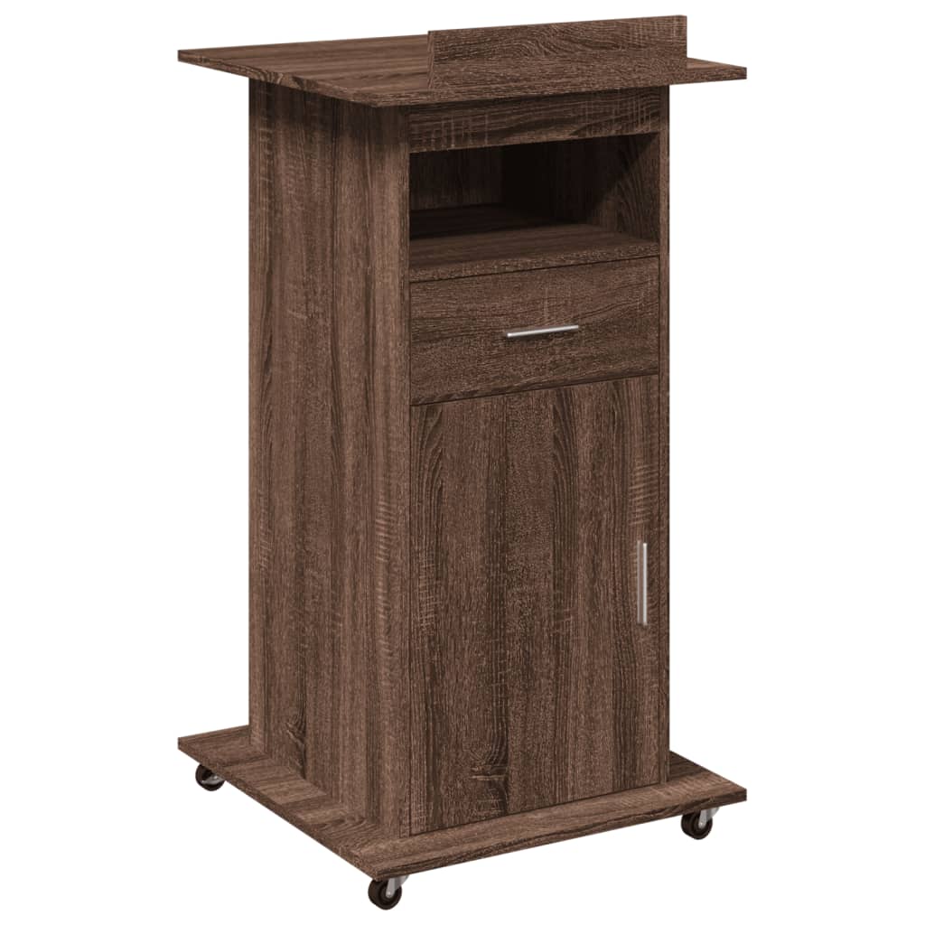 Lectern Brown Oak Engineered Wood Standard Lectern Rectangular