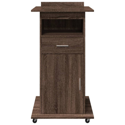 Lectern Brown Oak Engineered Wood Standard Lectern Rectangular