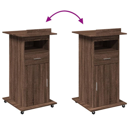 Lectern Brown Oak Engineered Wood Standard Lectern Rectangular
