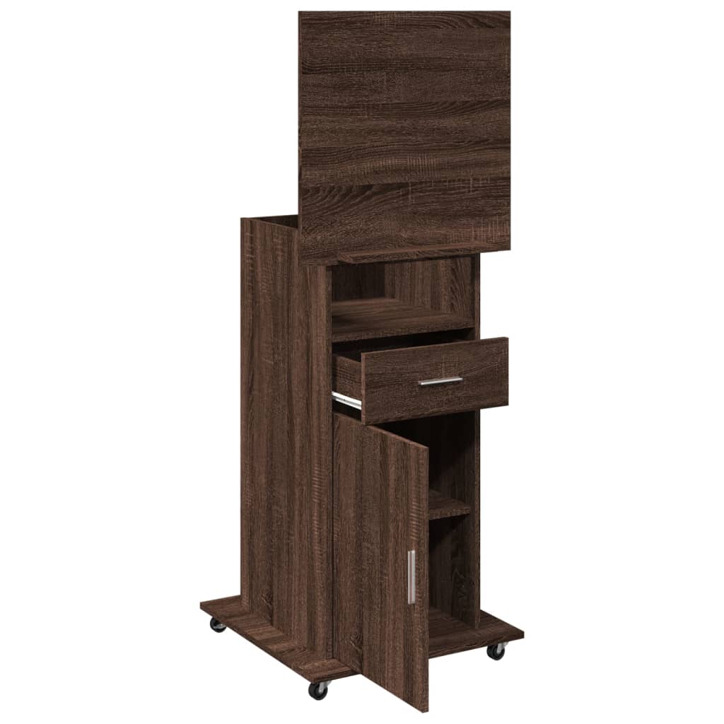 Lectern Brown Oak Engineered Wood Standard Lectern Rectangular