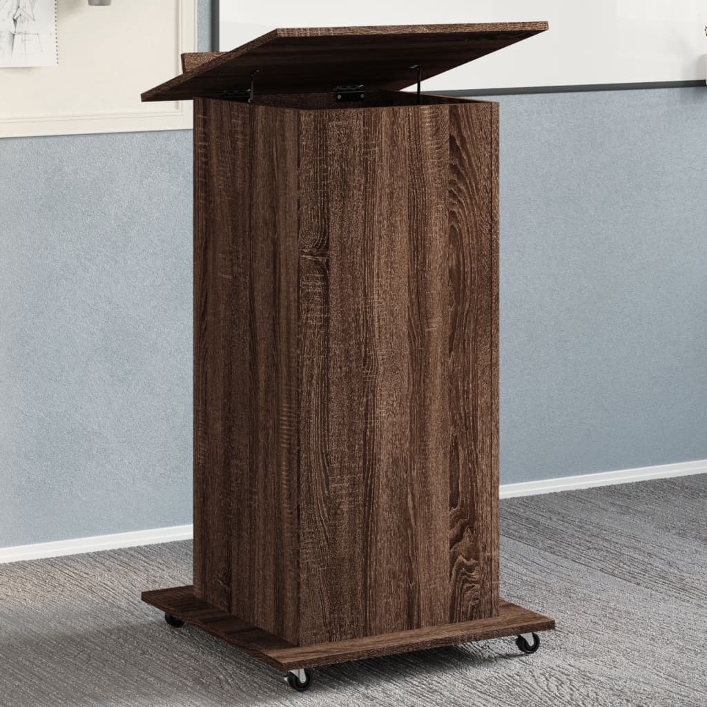 Lectern Brown Oak Engineered Wood Standard Lectern Rectangular
