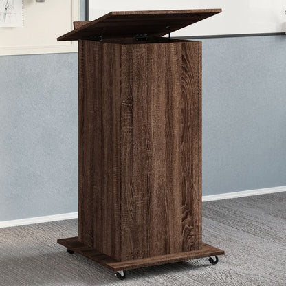 Lectern Brown Oak Engineered Wood Standard Lectern Rectangular