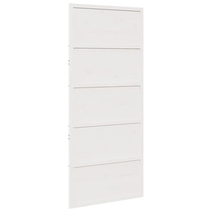 Barn Door White 35.4"x81.9" Solid Wood Pine