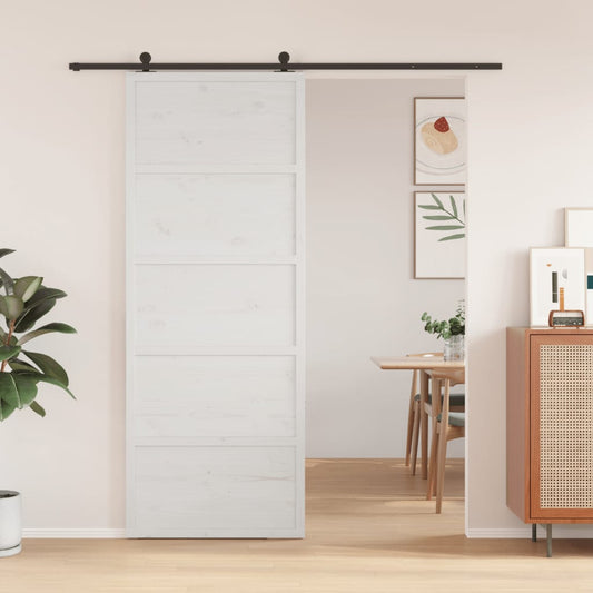 Barn Door White 31.5"x81.9" Solid Wood Pine