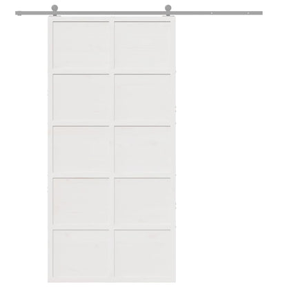 Barn Door White 39.4"x81.9" Solid Wood Pine