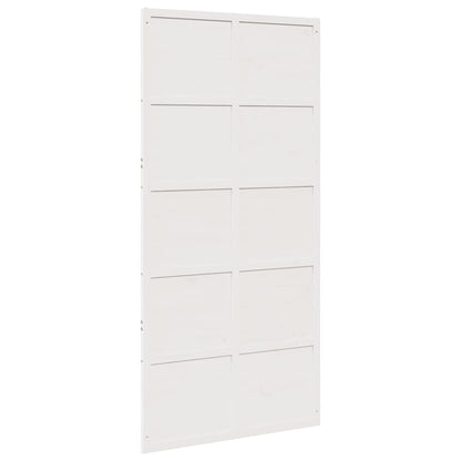 Barn Door White 39.4"x81.9" Solid Wood Pine